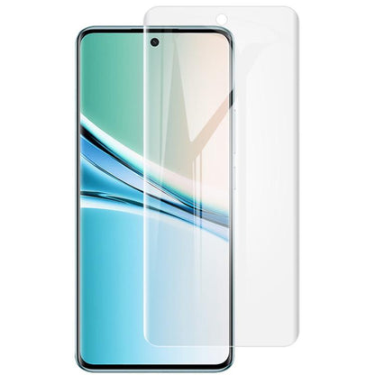 Clear full-coverage hydrogel screen protector film for smartphone, with camera/speaker cutouts