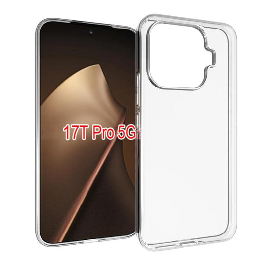 Transparent TPU phone case with camera cutout and raised screen and camera edges.