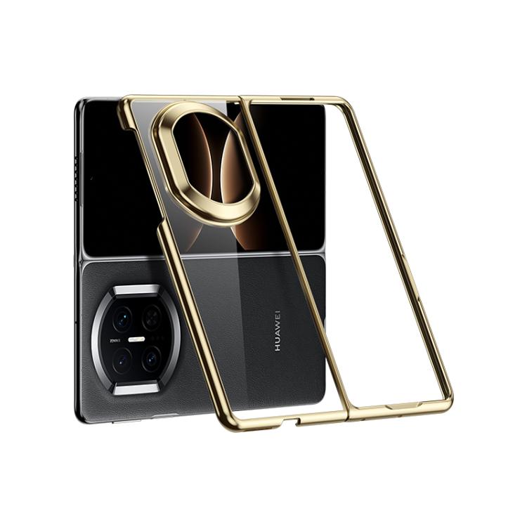 Gold electroplated shockproof phone case with camera cutout and raised screen edges