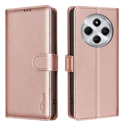 Gold litchi-textured leather folio phone case with magnetic flap and camera cutout