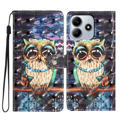 Phone case with 3D owl print, wrist strap, magnetic clasp, for dual-camera phones