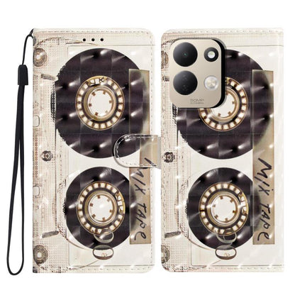 Faux leather phone wallet case with 3D dark fan dial rings and white/black accents, clasp