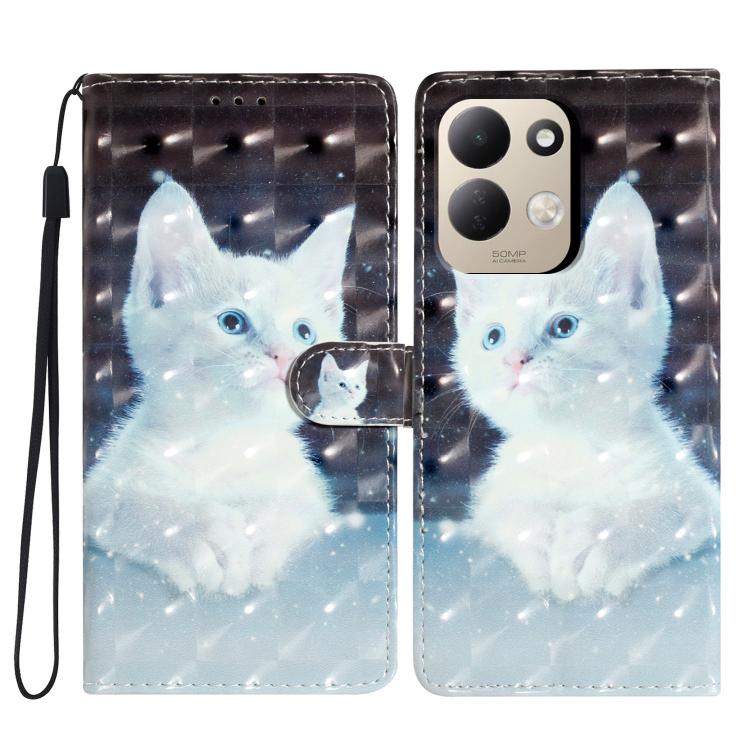 Faux leather phone wallet case with 3D white kitten eyes and sparkly blue night pattern, clasp