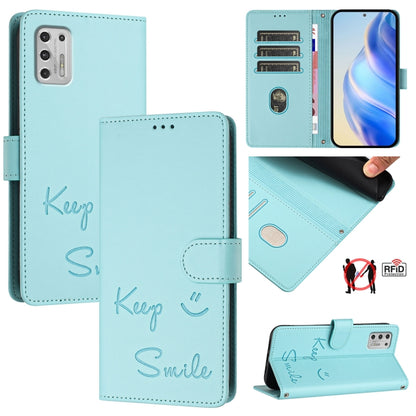 Smile Embossing RFID Leather Phone Case, For Motorola Moto G Stylus 2021 4G, For Motorola Edge+ 2022