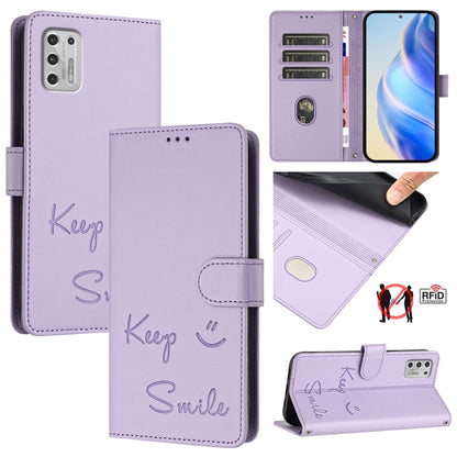 Smile Embossing RFID Leather Phone Case, For Motorola Moto G Stylus 2021 4G, For Motorola Edge+ 2022
