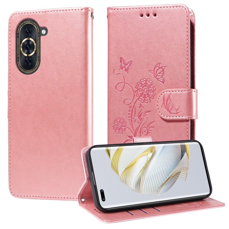 Embossed Butterfly Flowers Leather Phone Case, For Huawei nova Y61 / Enjoy 50Z, For Huawei nova 10 SE, For Huawei nova 10 Pro, For Huawei nova 10, For Huawei nova Y90, For Huawei nova Y70 Plus