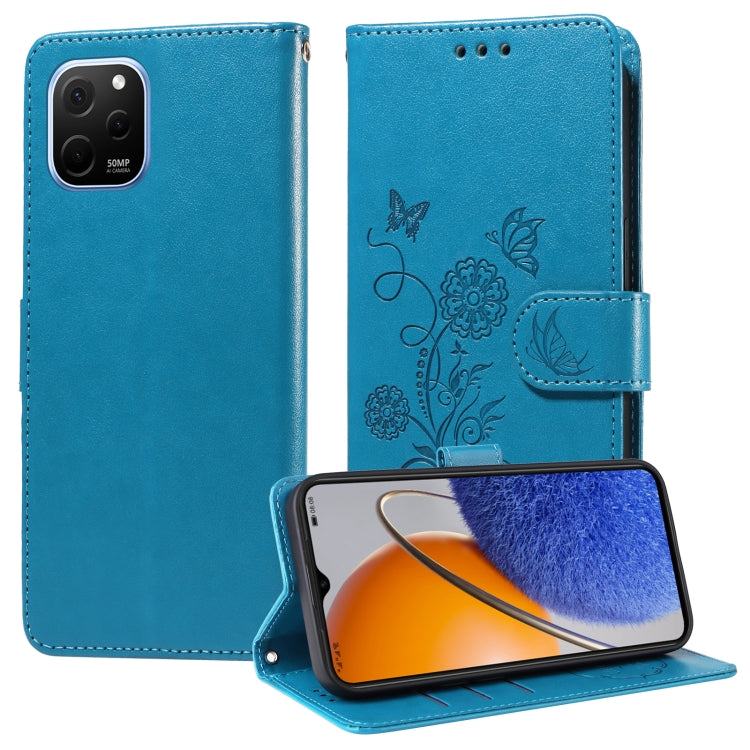 Embossed Butterfly Flowers Leather Phone Case, For Huawei nova Y61 / Enjoy 50Z, For Huawei nova 10 SE, For Huawei nova 10 Pro, For Huawei nova 10, For Huawei nova Y90, For Huawei nova Y70 Plus