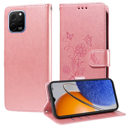 Embossed Butterfly Flowers Leather Phone Case, For Huawei nova Y61 / Enjoy 50Z, For Huawei nova 10 SE, For Huawei nova 10 Pro, For Huawei nova 10, For Huawei nova Y90, For Huawei nova Y70 Plus