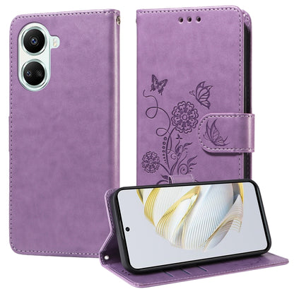 Embossed Butterfly Flowers Leather Phone Case, For Huawei nova Y61 / Enjoy 50Z, For Huawei nova 10 SE, For Huawei nova 10 Pro, For Huawei nova 10, For Huawei nova Y90, For Huawei nova Y70 Plus