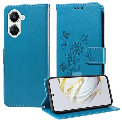 Embossed Butterfly Flowers Leather Phone Case, For Huawei nova Y61 / Enjoy 50Z, For Huawei nova 10 SE, For Huawei nova 10 Pro, For Huawei nova 10, For Huawei nova Y90, For Huawei nova Y70 Plus