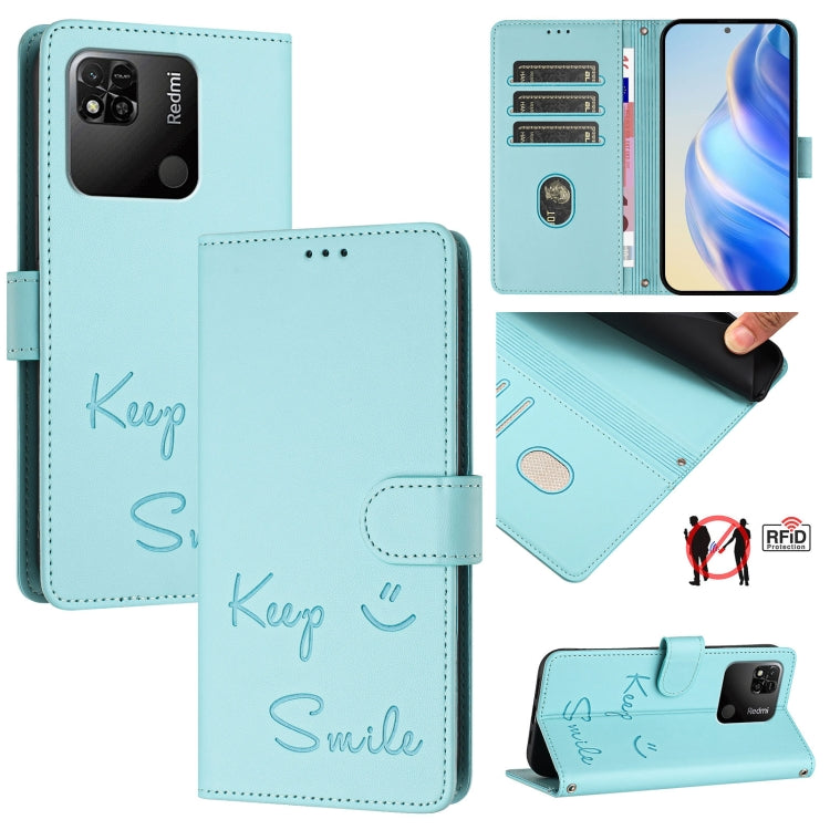 Smile Embossing RFID Leather Phone Case, For Redmi Note 11R / Note 11E, For Redmi K50 Ultra, For Redmi Note 11 SE India, For Redmi Note 10 4G / Note 10S, For Redmi Note 11 Pro 5G / 4G Global, For Redmi Note 11 Pro+ 5G EU                                ...