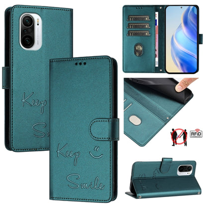 Smile Embossing RFID Leather Phone Case, For Redmi Note 11R / Note 11E, For Redmi K50 Ultra, For Redmi Note 11 SE India, For Redmi Note 10 4G / Note 10S, For Redmi Note 11 Pro 5G / 4G Global, For Redmi Note 11 Pro+ 5G EU                                ...