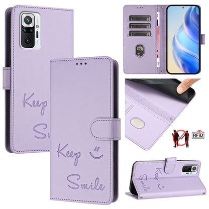 Smile Embossing RFID Leather Phone Case, For Redmi Note 11R / Note 11E, For Redmi K50 Ultra, For Redmi Note 11 SE India, For Redmi Note 10 4G / Note 10S, For Redmi Note 11 Pro 5G / 4G Global, For Redmi Note 11 Pro+ 5G EU                                ...