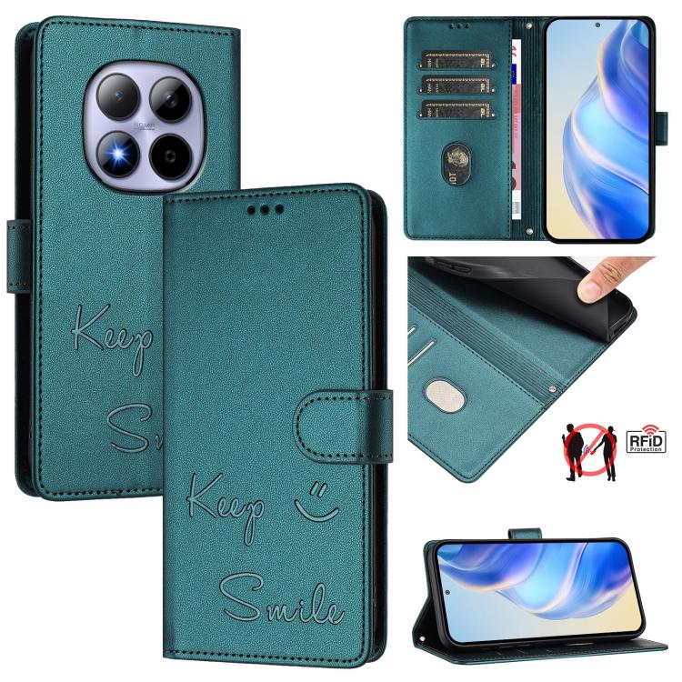 Smile Embossing RFID Leather Phone Case, For Redmi A7 / A5 4G 171mm / Poco C71, For Redmi K90 Max 5G, For Redmi A7 Pro 171mm / Poco C85x 5G / C81, For Redmi 15a 5G, For Redmi Turbo 5 Max / Poco X8 Pro Max, For Redmi Turbo 5 5G Global / Poco X8 Pro 5G  ...