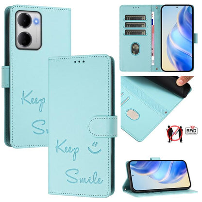 Smile Embossing RFID Leather Phone Case, For Redmi A7 / A5 4G 171mm / Poco C71, For Redmi K90 Max 5G, For Redmi A7 Pro 171mm / Poco C85x 5G / C81, For Redmi 15a 5G, For Redmi Turbo 5 Max / Poco X8 Pro Max, For Redmi Turbo 5 5G Global / Poco X8 Pro 5G  ...