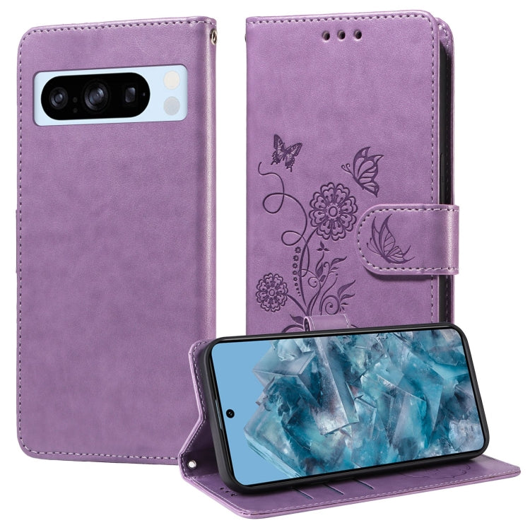 Embossed Butterfly Flowers Leather Phone Case, For Google Pixel 11a, For Google Pixel 11 Pro XL, For Google Pixel 11 / Pixel 11 Pro, For Google Pixel 10a, For Google Pixel 9a, For Google Pixel 9 Pro XL, For Google Pixel 9 / 9 Pro, For Google Pixel 8a  ...