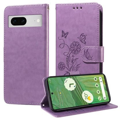 Embossed Butterfly Flowers Leather Phone Case, For Google Pixel 11a, For Google Pixel 11 Pro XL, For Google Pixel 11 / Pixel 11 Pro, For Google Pixel 10a, For Google Pixel 9a, For Google Pixel 9 Pro XL, For Google Pixel 9 / 9 Pro, For Google Pixel 8a  ...