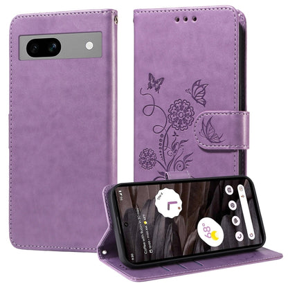 Embossed Butterfly Flowers Leather Phone Case, For Google Pixel 11a, For Google Pixel 11 Pro XL, For Google Pixel 11 / Pixel 11 Pro, For Google Pixel 10a, For Google Pixel 9a, For Google Pixel 9 Pro XL, For Google Pixel 9 / 9 Pro, For Google Pixel 8a  ...