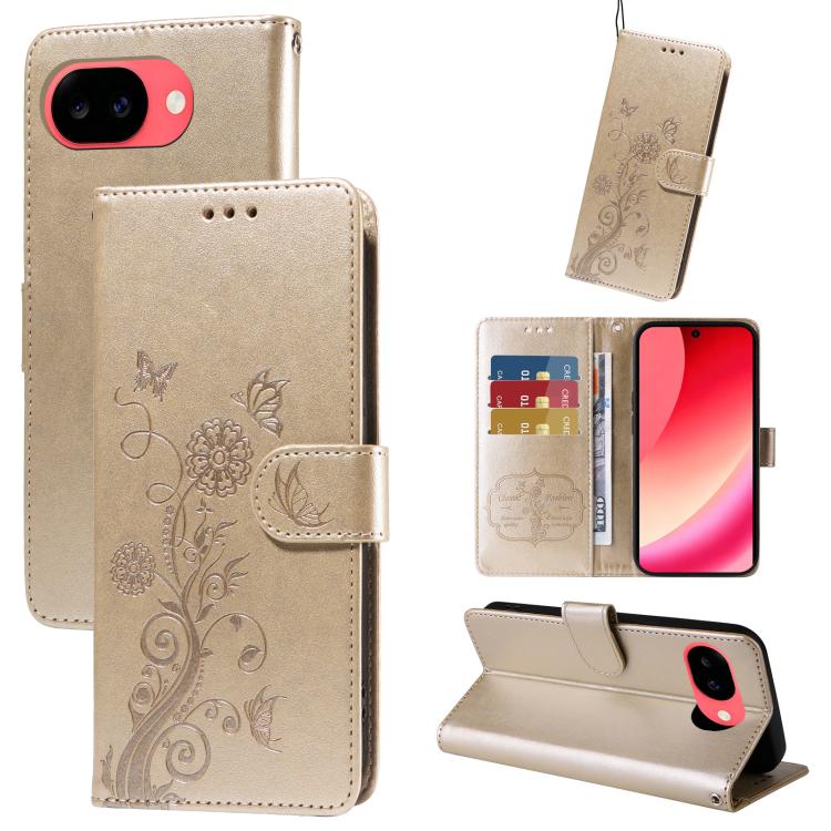 Embossed Butterfly Flowers Leather Phone Case, For Google Pixel 11a, For Google Pixel 11 Pro XL, For Google Pixel 11 / Pixel 11 Pro, For Google Pixel 10a, For Google Pixel 9a, For Google Pixel 9 Pro XL, For Google Pixel 9 / 9 Pro, For Google Pixel 8a  ...
