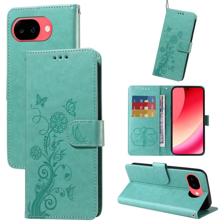 Embossed Butterfly Flowers Leather Phone Case, For Google Pixel 11a, For Google Pixel 11 Pro XL, For Google Pixel 11 / Pixel 11 Pro, For Google Pixel 10a, For Google Pixel 9a, For Google Pixel 9 Pro XL, For Google Pixel 9 / 9 Pro, For Google Pixel 8a  ...