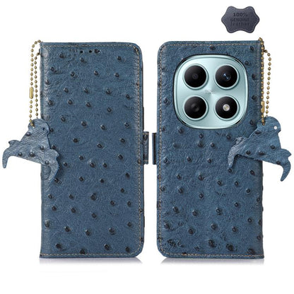 Ostrich Pattern Genuine Leather RFID Phone Case, For Redmi K100 Pro Max/Poco F9 Ultra 5G, For Redmi K100 Pro 5G/Poco F9 Pro 5G, For Redmi A7 Pro 171mm/Poco C85x 5G, For Redmi Turbo 5 Max / Poco X8 Pro Max, For Redmi Turbo 5 5G / Poco X8 Pro 5G         ...