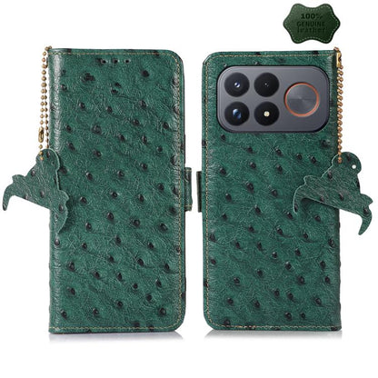 Ostrich Pattern Genuine Leather RFID Phone Case, For Redmi K100 Pro Max/Poco F9 Ultra 5G, For Redmi K100 Pro 5G/Poco F9 Pro 5G, For Redmi A7 Pro 171mm/Poco C85x 5G, For Redmi Turbo 5 Max / Poco X8 Pro Max, For Redmi Turbo 5 5G / Poco X8 Pro 5G         ...