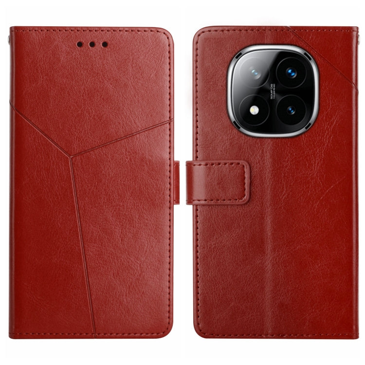 Y-shaped Pattern Flip Leather Phone Case, For Redmi Note 14 5G, For Redmi Note 14 Pro+ 5G, For Redmi 14C 4G