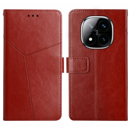 Y-shaped Pattern Flip Leather Phone Case, For Redmi Note 14 5G, For Redmi Note 14 Pro+ 5G, For Redmi 14C 4G