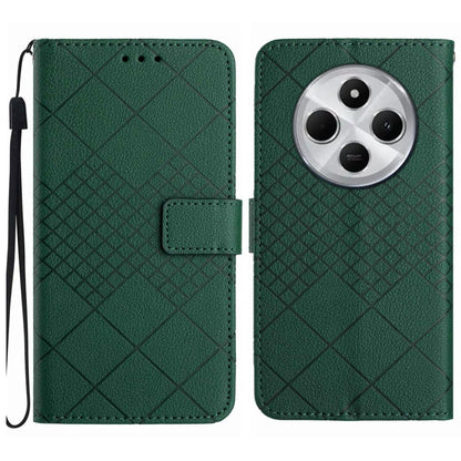 Rhombic Grid Texture Leather Phone Case, For Redmi A5 4G 171.7mm / Poco C71, For Redmi Note 14 4G 164.84mm EU Version, For Redmi Note 14 Pro 4G, For Redmi Note 14 4G 163.25mm, For Redmi Note 14 5G, For Redmi Note 14 Pro+ 5G, For Redmi 14C 4G