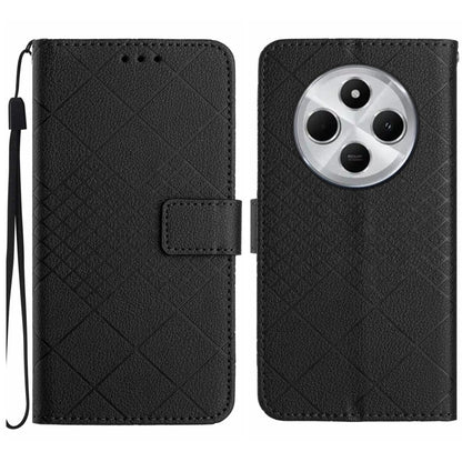 Rhombic Grid Texture Leather Phone Case, For Redmi A5 4G 171.7mm / Poco C71, For Redmi Note 14 4G 164.84mm EU Version, For Redmi Note 14 Pro 4G, For Redmi Note 14 4G 163.25mm, For Redmi Note 14 5G, For Redmi Note 14 Pro+ 5G, For Redmi 14C 4G