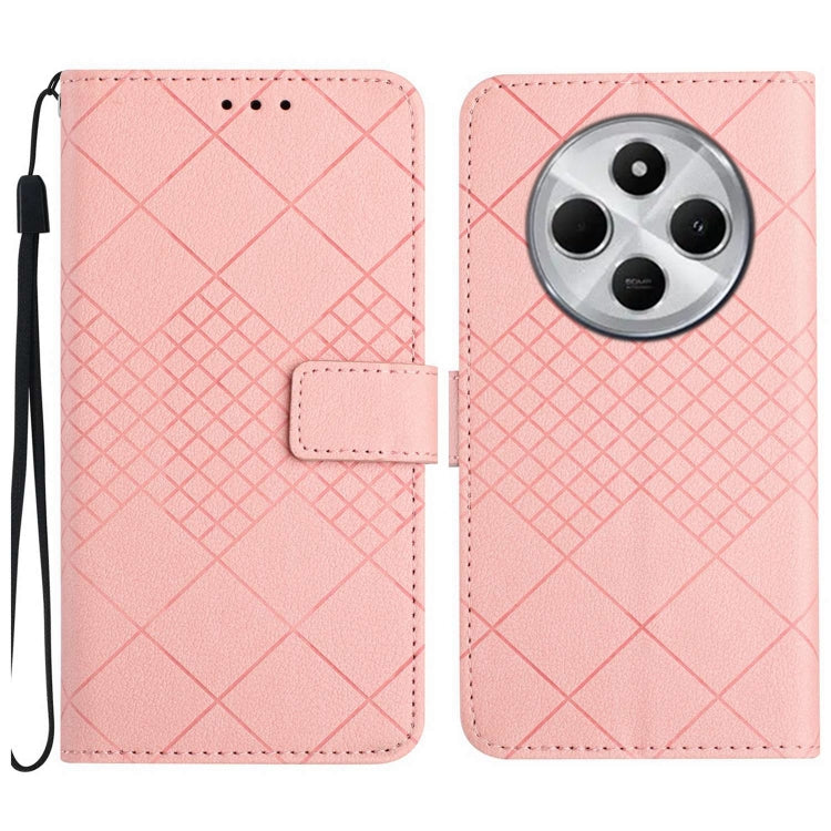 Rhombic Grid Texture Leather Phone Case, For Redmi A5 4G 171.7mm / Poco C71, For Redmi Note 14 4G 164.84mm EU Version, For Redmi Note 14 Pro 4G, For Redmi Note 14 4G 163.25mm, For Redmi Note 14 5G, For Redmi Note 14 Pro+ 5G, For Redmi 14C 4G