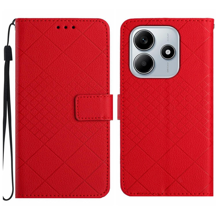 Rhombic Grid Texture Leather Phone Case, For Redmi A5 4G 171.7mm / Poco C71, For Redmi Note 14 4G 164.84mm EU Version, For Redmi Note 14 Pro 4G, For Redmi Note 14 4G 163.25mm, For Redmi Note 14 5G, For Redmi Note 14 Pro+ 5G, For Redmi 14C 4G