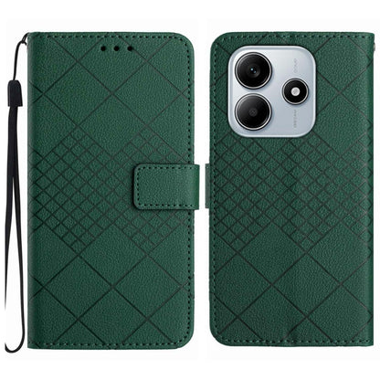 Rhombic Grid Texture Leather Phone Case, For Redmi A5 4G 171.7mm / Poco C71, For Redmi Note 14 4G 164.84mm EU Version, For Redmi Note 14 Pro 4G, For Redmi Note 14 4G 163.25mm, For Redmi Note 14 5G, For Redmi Note 14 Pro+ 5G, For Redmi 14C 4G