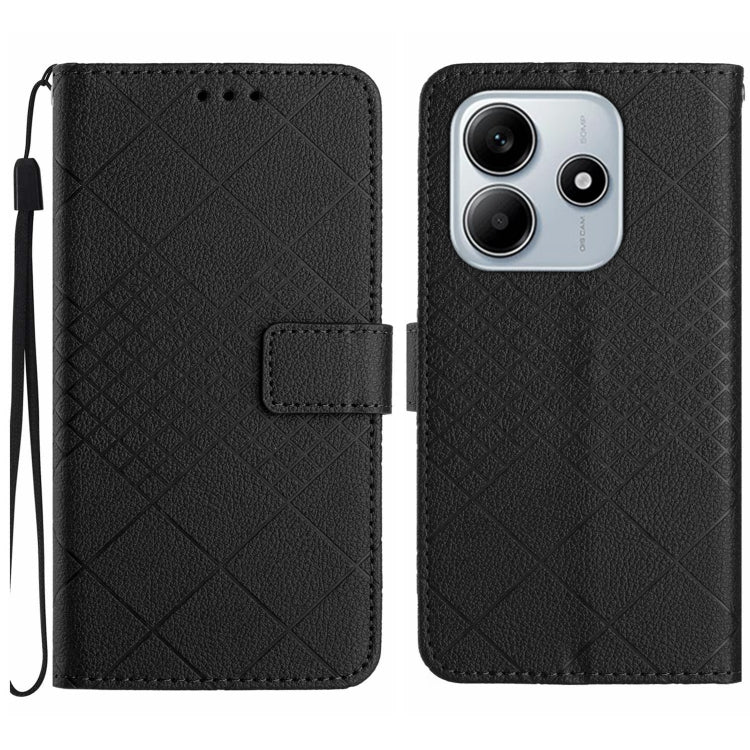 Rhombic Grid Texture Leather Phone Case, For Redmi A5 4G 171.7mm / Poco C71, For Redmi Note 14 4G 164.84mm EU Version, For Redmi Note 14 Pro 4G, For Redmi Note 14 4G 163.25mm, For Redmi Note 14 5G, For Redmi Note 14 Pro+ 5G, For Redmi 14C 4G