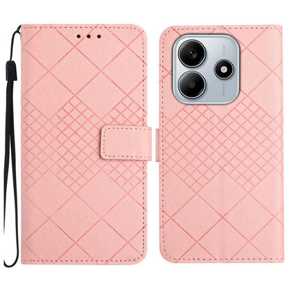 Rhombic Grid Texture Leather Phone Case, For Redmi A5 4G 171.7mm / Poco C71, For Redmi Note 14 4G 164.84mm EU Version, For Redmi Note 14 Pro 4G, For Redmi Note 14 4G 163.25mm, For Redmi Note 14 5G, For Redmi Note 14 Pro+ 5G, For Redmi 14C 4G