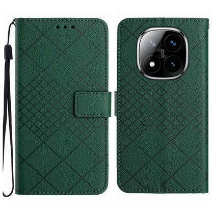 Rhombic Grid Texture Leather Phone Case, For Redmi A5 4G 171.7mm / Poco C71, For Redmi Note 14 4G 164.84mm EU Version, For Redmi Note 14 Pro 4G, For Redmi Note 14 4G 163.25mm, For Redmi Note 14 5G, For Redmi Note 14 Pro+ 5G, For Redmi 14C 4G