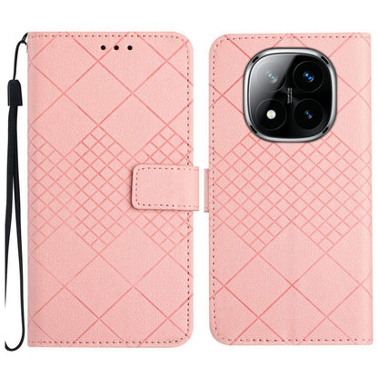 Rhombic Grid Texture Leather Phone Case, For Redmi A5 4G 171.7mm / Poco C71, For Redmi Note 14 4G 164.84mm EU Version, For Redmi Note 14 Pro 4G, For Redmi Note 14 4G 163.25mm, For Redmi Note 14 5G, For Redmi Note 14 Pro+ 5G, For Redmi 14C 4G