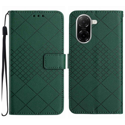 Rhombic Grid Texture Leather Phone Case, For Redmi A5 4G 171.7mm / Poco C71, For Redmi Note 14 4G 164.84mm EU Version, For Redmi Note 14 Pro 4G, For Redmi Note 14 4G 163.25mm, For Redmi Note 14 5G, For Redmi Note 14 Pro+ 5G, For Redmi 14C 4G