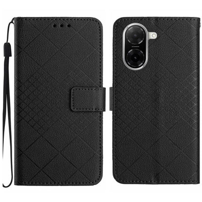 Rhombic Grid Texture Leather Phone Case, For Redmi A5 4G 171.7mm / Poco C71, For Redmi Note 14 4G 164.84mm EU Version, For Redmi Note 14 Pro 4G, For Redmi Note 14 4G 163.25mm, For Redmi Note 14 5G, For Redmi Note 14 Pro+ 5G, For Redmi 14C 4G