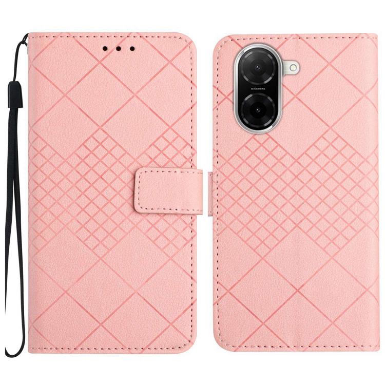 Rhombic Grid Texture Leather Phone Case, For Redmi A5 4G 171.7mm / Poco C71, For Redmi Note 14 4G 164.84mm EU Version, For Redmi Note 14 Pro 4G, For Redmi Note 14 4G 163.25mm, For Redmi Note 14 5G, For Redmi Note 14 Pro+ 5G, For Redmi 14C 4G