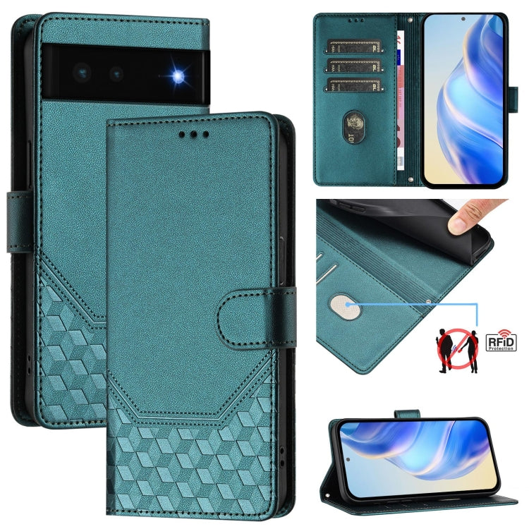 Honeycomb Embossing RFID Leather Phone Case, For Google Pixel 6, For Google Pixel 5a 5G