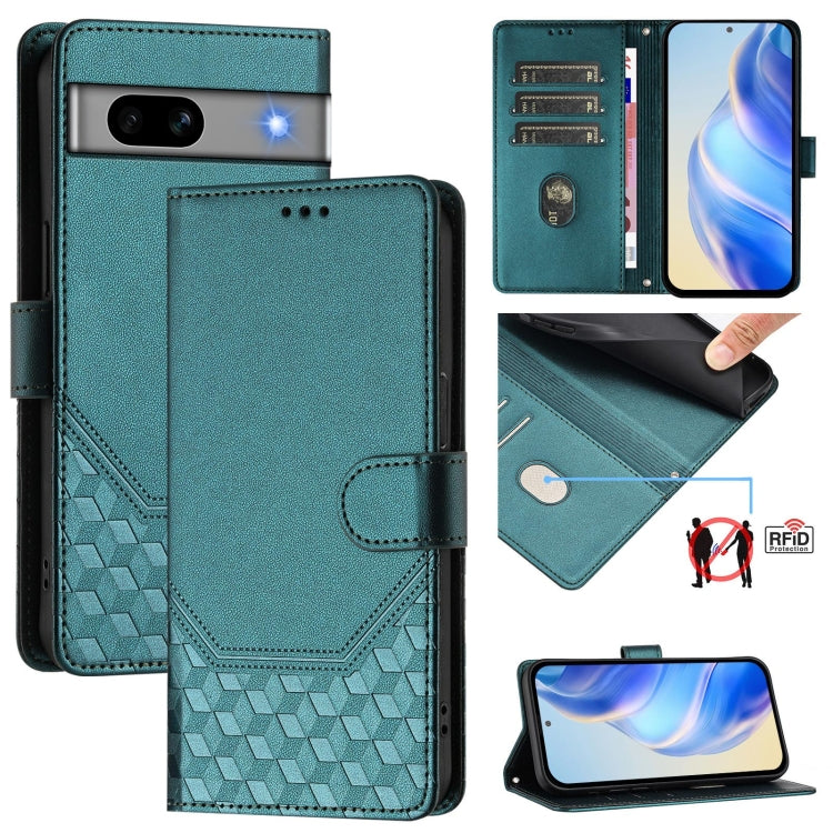 Honeycomb Embossing RFID Leather Phone Case, For Google Pixel 11 Pro XL, For Google Pixel 11 Pro / 11, For Google Pixel 10 Pro XL 5G Global, For Google Pixel 10 5G / 10 Pro 5G Global, For Google Pixel 9a, For Google Pixel 9 Pro XL                      ...