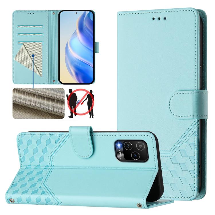 Honeycomb Embossing RFID Leather Phone Case, For BLU G95, For BLU Bold N4, For BLU Bold K50, For BLU C9, For BLU View 5 Pro, For BLU View 5, For BLU View Speed