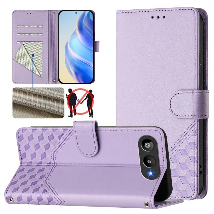 Honeycomb Embossing RFID Leather Phone Case, For BLU G95, For BLU Bold N4, For BLU Bold K50, For BLU C9, For BLU View 5 Pro, For BLU View 5, For BLU View Speed