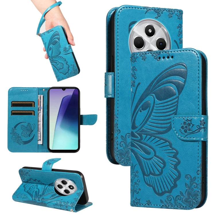Swallowtail Butterfly Embossed Leather Phone Case, For Redmi Note 14 5G, For Redmi Note 14 Pro / 14 Pro+ 5G, For Redmi 14C 4G