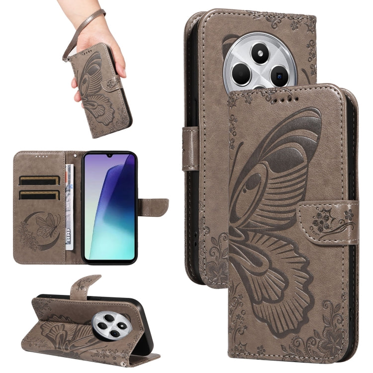 Swallowtail Butterfly Embossed Leather Phone Case, For Redmi Note 14 5G, For Redmi Note 14 Pro / 14 Pro+ 5G, For Redmi 14C 4G