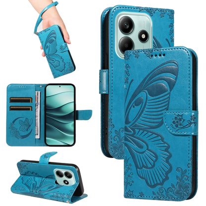 Swallowtail Butterfly Embossed Leather Phone Case, For Redmi Note 14 5G, For Redmi Note 14 Pro / 14 Pro+ 5G, For Redmi 14C 4G