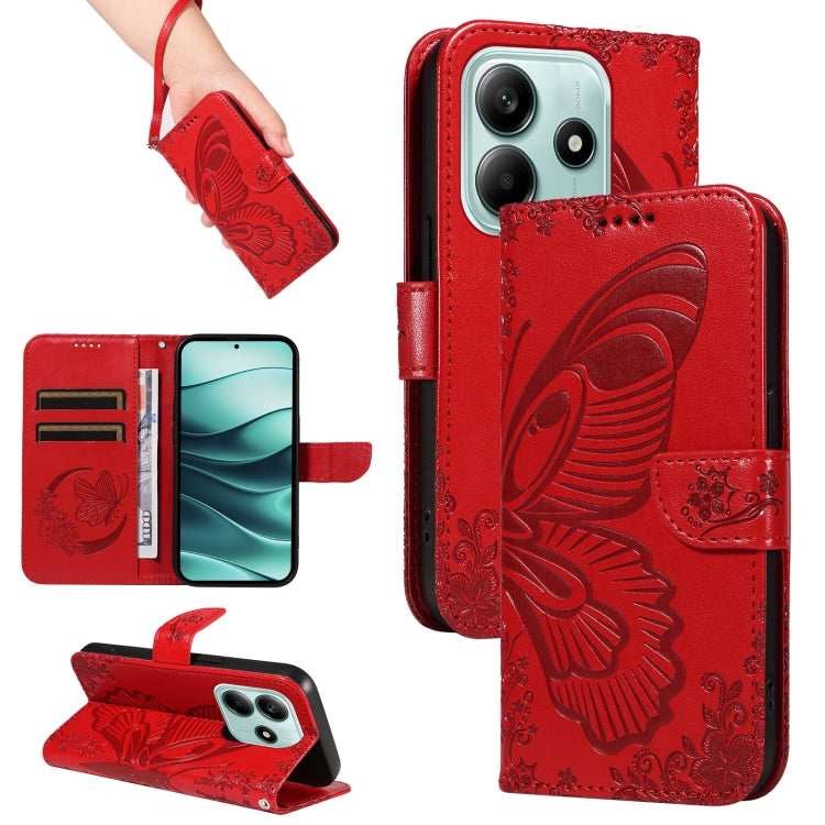 Swallowtail Butterfly Embossed Leather Phone Case, For Redmi Note 14 5G, For Redmi Note 14 Pro / 14 Pro+ 5G, For Redmi 14C 4G