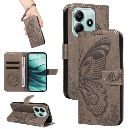 Swallowtail Butterfly Embossed Leather Phone Case, For Redmi Note 14 5G, For Redmi Note 14 Pro / 14 Pro+ 5G, For Redmi 14C 4G