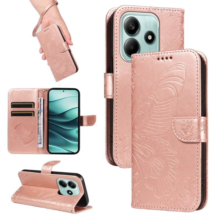 Swallowtail Butterfly Embossed Leather Phone Case, For Redmi Note 14 5G, For Redmi Note 14 Pro / 14 Pro+ 5G, For Redmi 14C 4G
